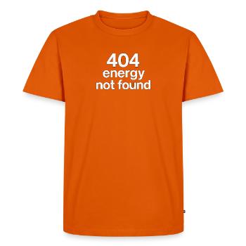 404 énergie introuvable - T-shirt Premium bio Homme - orange  - Devant - Nico (187cm)