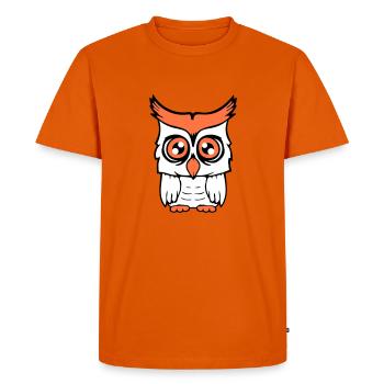 hibou oiseau aigle hibou hibou nuit oiseau effraie des granges chouette bande dessinée - T-shirt Premium bio Homme - orange  - Devant - Nico (187cm)