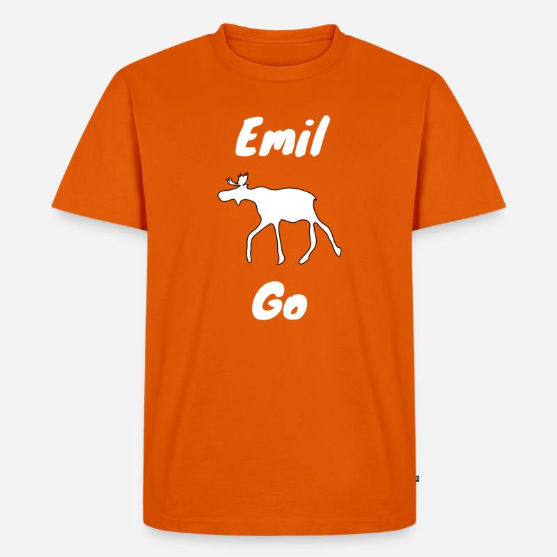 Emil der Elch withe - Männer Premium Bio T-Shirt - Orange 