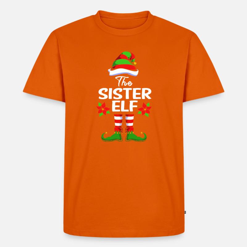 Elfe Elf Weihnachtsgeschenk Schwester - Männer Premium Bio T-Shirt - Orange 