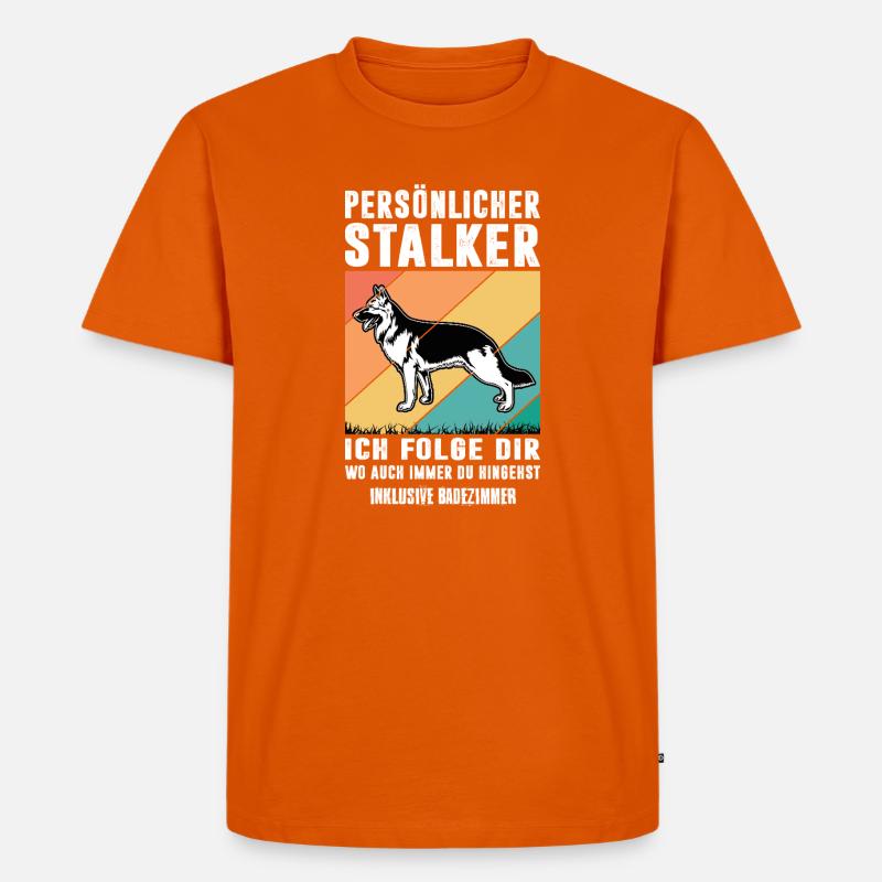 Schäferhund Geschenke Hund Herrchen Gassi - Männer Premium Bio T-Shirt - Orange 