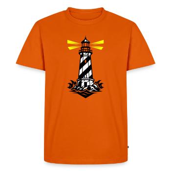 Lighthouse Coast Icon - Men's Premium Organic T-Shirt - orange  - Front - Nico (187cm)