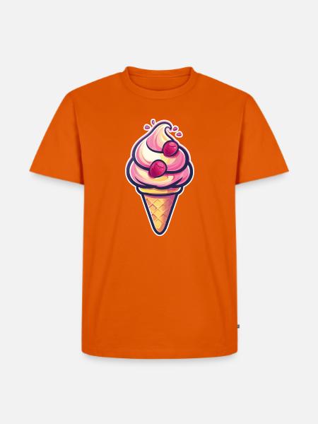 Eiscreme Grafik - Männer Premium Bio T-Shirt - Orange 