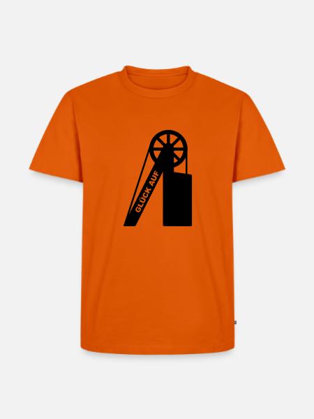 Glück Auf Förderturm - Männer Premium Bio T-Shirt - Orange