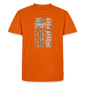 AH-64 Apache helicopter with American flag - Men's Premium Organic T-Shirt - orange  - Front - Nico (187cm)