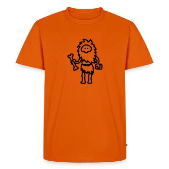 Caveman - line - Men's Premium Organic T-Shirt - orange  - Front - Nico (187cm)