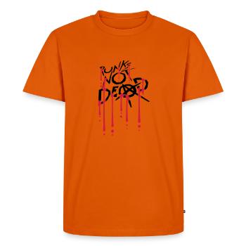 punks pas mort citation - T-shirt Premium bio Homme - orange  - Devant - Nico (187cm)