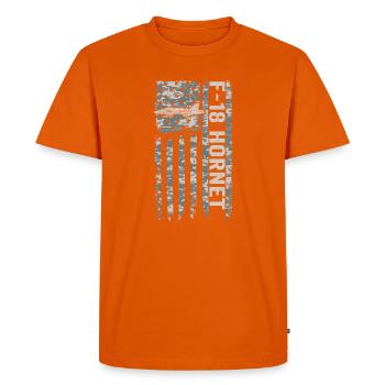 F-18 Hornet Drapeau américain Camouflage militaire F1 - T-shirt Premium bio Homme - orange  - Devant - Nico (187cm)