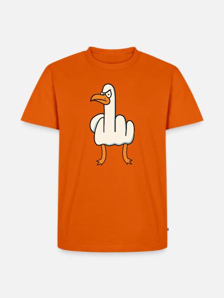 du mich auch - Stinkefinger - Mittelfinger - Männer Premium Bio T-Shirt - Orange 