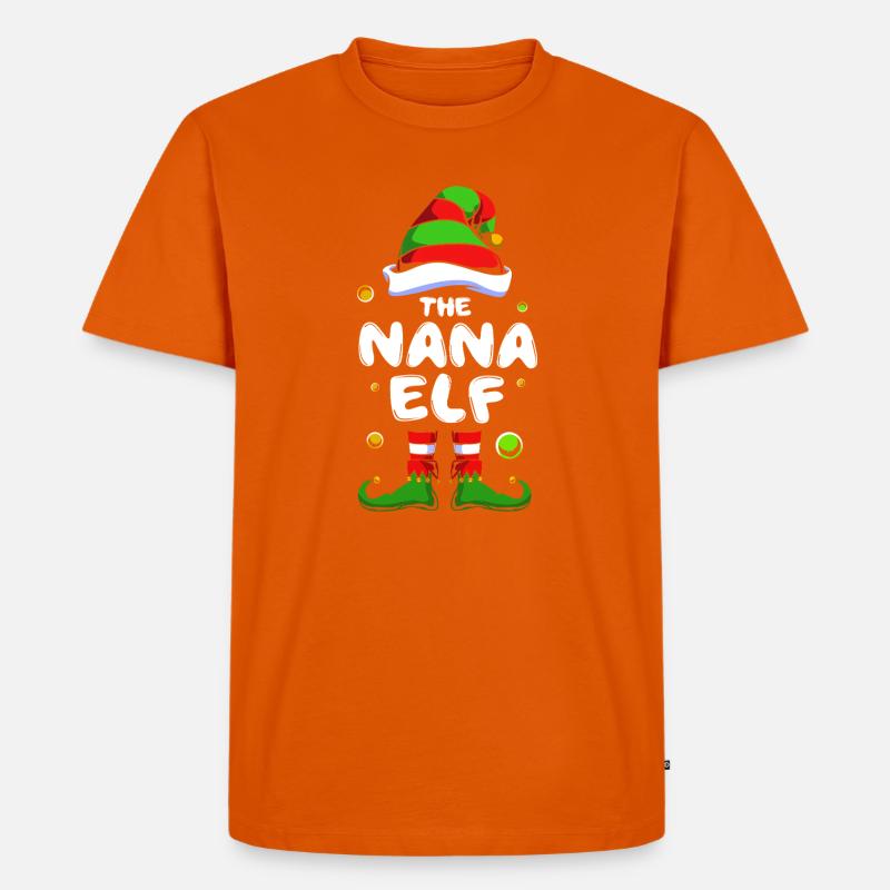 Elfe Elf Weihnachtsgeschenk Oma Großmutter - Männer Premium Bio T-Shirt - Orange