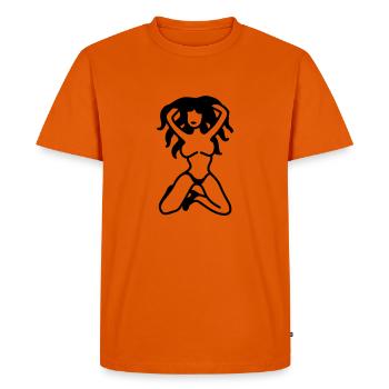 Pin Up Girl - Line - T-shirt Premium bio Homme - orange  - Devant - Nico (187cm)