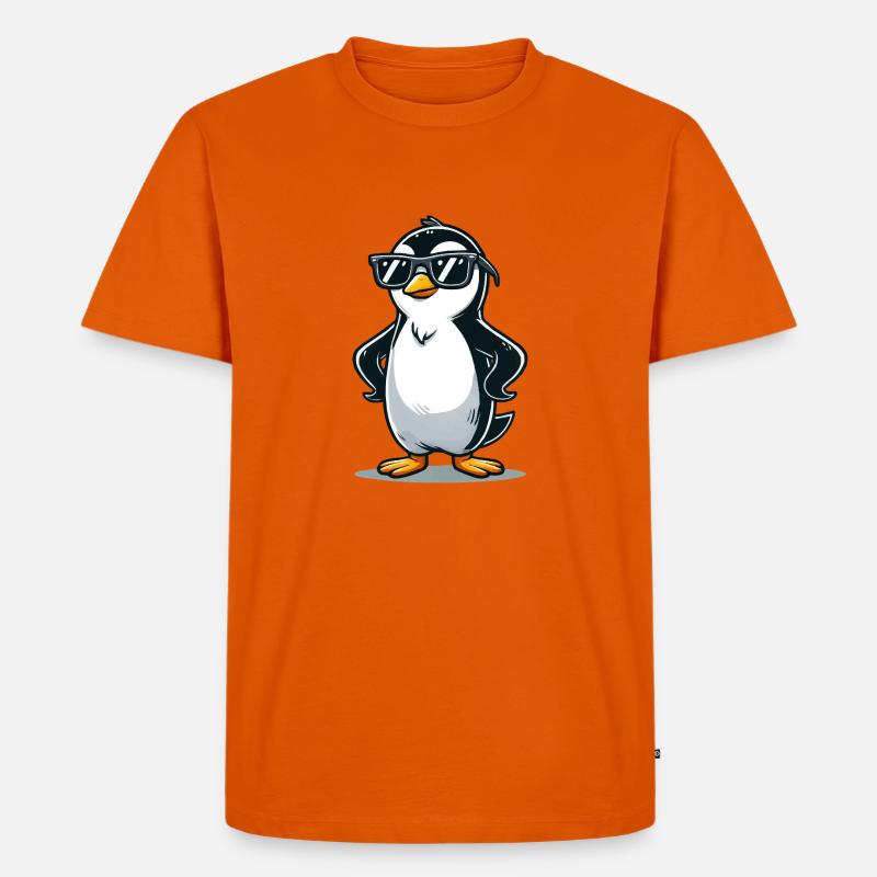 pinguin comic - Männer Premium Bio T-Shirt - Orange 