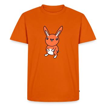 Lapin Drôle Visage Grimace Idiot Drôle Sourire - T-shirt Premium bio Homme - orange  - Devant - Nico (187cm)