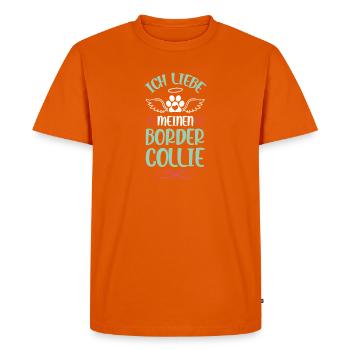 I love Border Collie - Men's Premium Organic T-Shirt - orange  - Front - Nico (187cm)