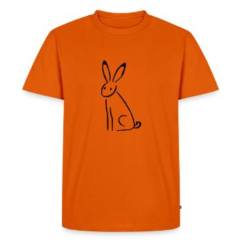 Rabbit - Men's Premium Organic T-Shirt - orange  - Front - Nico (187cm)