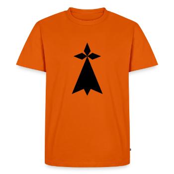 Bretagne - Men's Premium Organic T-Shirt - orange  - Front - Nico (187cm)