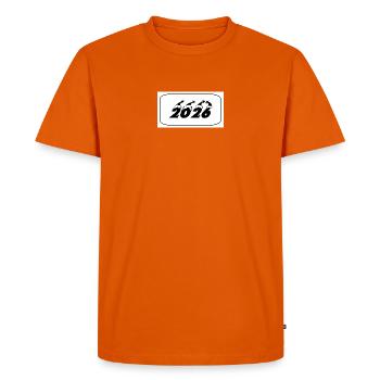 New Year 2026 design with firework ideas - Men's Premium Organic T-Shirt - orange  - Front - Nico (187cm)