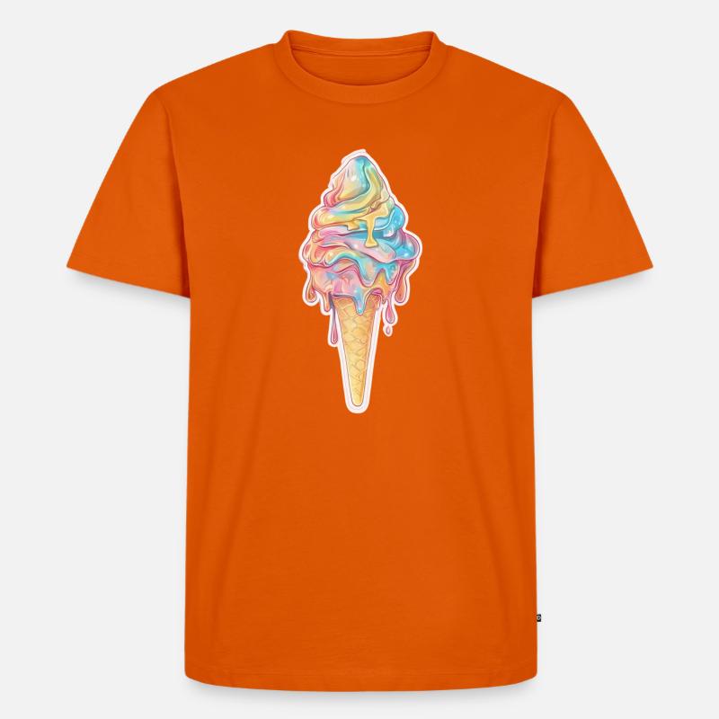 Eiscreme Eis - Männer Premium Bio T-Shirt - Orange 