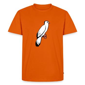 Bird Sitting Cute Cage Branch Pet Dear Parrot - Men's Premium Organic T-Shirt - orange  - Front - Nico (187cm)