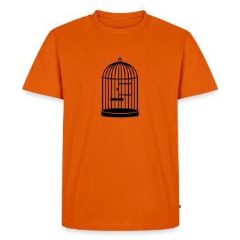 Leerer Käfig / empty cage (closed, 1c) - Men's Premium Organic T-Shirt - orange  - Front - Nico (187cm)