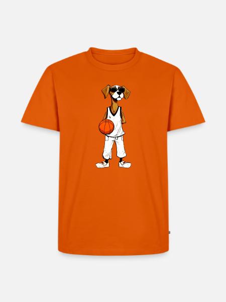 Basketball Hund - Männer Premium Bio T-Shirt - Orange 