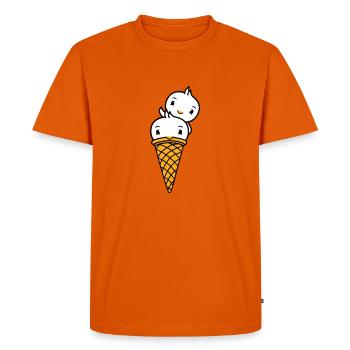 Birds Cream Waffle Cream Scoops Cream Cream Cone - Men's Premium Organic T-Shirt - orange  - Front - Nico (187cm)