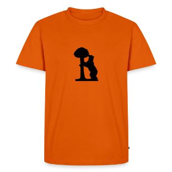 drawing silhouette bear and strawberry tree madrid - Men's Premium Organic T-Shirt - orange  - Front - Nico (187cm)
