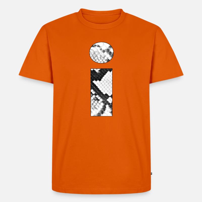 Schlangenleder Muster Buchstabe i - Männer Premium Bio T-Shirt - Orange