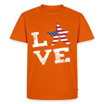 love usa liberty flag statue of liberty travel nyc - Men's Premium Organic T-Shirt - orange  - Front - Nico (187cm)