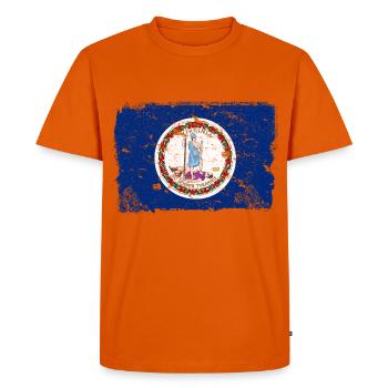 Virginia Drapeau Vintage - T-shirt Premium bio Homme - orange  - Devant - Nico (187cm)