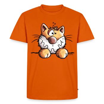 Cute Cat - Men's Premium Organic T-Shirt - orange  - Front - Nico (187cm)