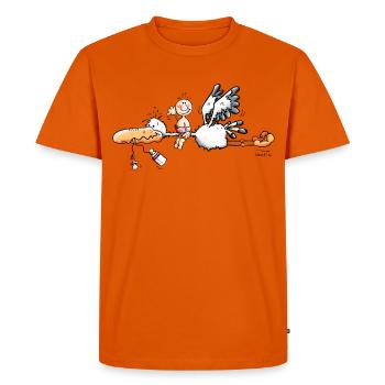 Stork and baby - Men's Premium Organic T-Shirt - orange  - Front - Nico (187cm)