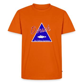 Expérience de pêche à la morue Sweat à capuche I Pêche en mer - T-shirt Premium bio Homme - orange  - Devant - Nico (187cm)