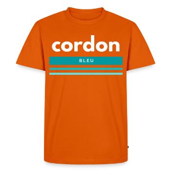 Cordon Bleu Funny Shirt Gift - Men's Premium Organic T-Shirt - orange  - Front - Nico (187cm)