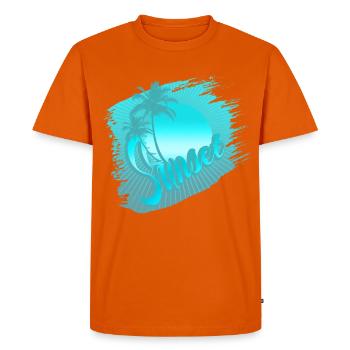 sunset blue - T-shirt Premium bio Homme - orange  - Devant - Nico (187cm)