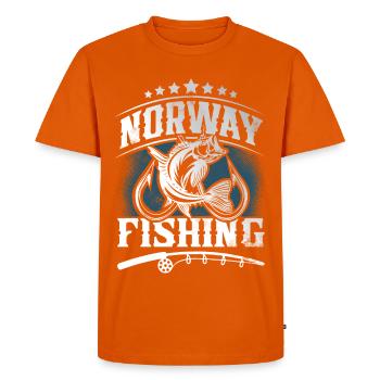 Norwegen Fischen Angeln Angler - Männer Premium Bio T-Shirt - Orange  - Vorne - Nico (187cm)