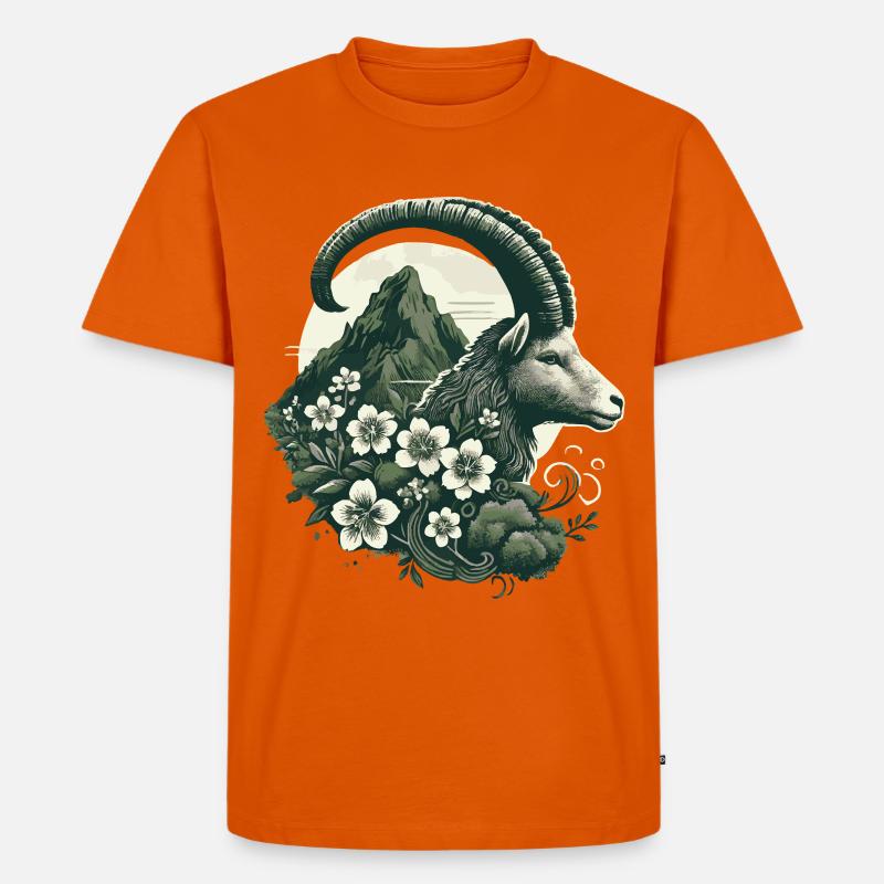 Steinbock Sternzeichen - Bergziege Astrologie - Männer Premium Bio T-Shirt - Orange 
