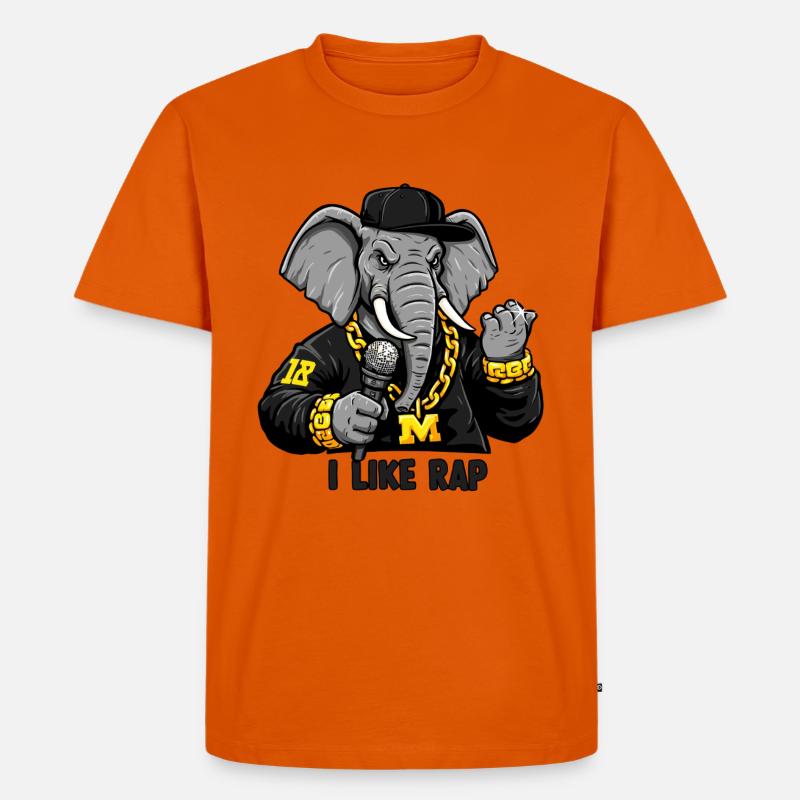 Elephant Rapper: Rap Style und Attitude! - Männer Premium Bio T-Shirt - Orange 