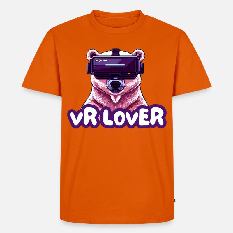 VR Bär mit Virtual Reality Brille - Männer Premium Bio T-Shirt - Orange