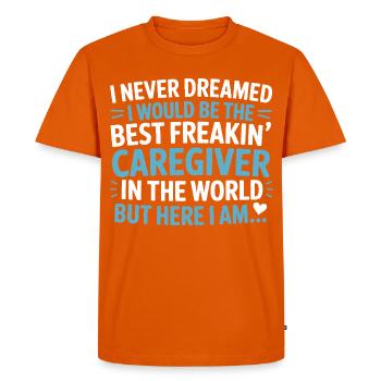 Best Nurse in the World Design - Men's Premium Organic T-Shirt - orange  - Front - Nico (187cm)