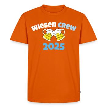 Wiesen Crew 2025 Beer Glass Design Bavaria - Men's Premium Organic T-Shirt - orange  - Front - Nico (187cm)