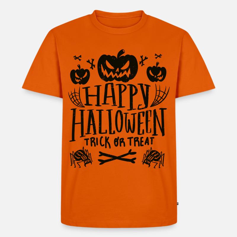 Fröhliches Halloween-Süßes oder Saures - Männer Premium Bio T-Shirt - Orange 