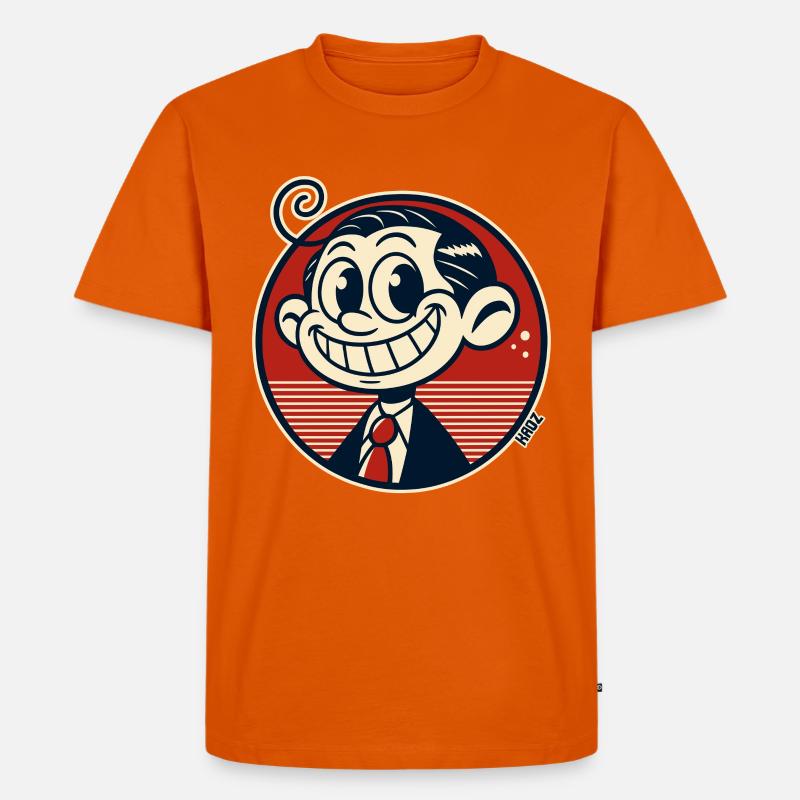 Lustiger kleineer Retro Comic Mann - Männer Premium Bio T-Shirt - Orange 