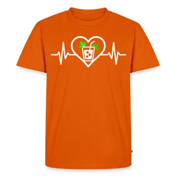 Mojito Heart Aperitif Cocktail - Men's Premium Organic T-Shirt - orange  - Front - Nico (187cm)