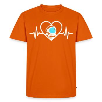 Astronaut Heart Cosmos Space Helmet - Men's Premium Organic T-Shirt - orange  - Front - Nico (187cm)