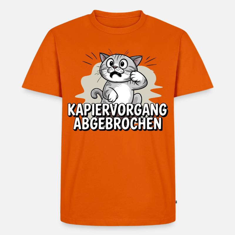 Kapiervorgang abgebrochen – Katze verwirrt - Männer Premium Bio T-Shirt - Orange 