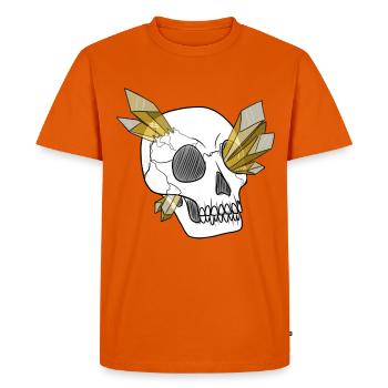 Crystal Skull - Human (by Leni Riosa) - Men's Premium Organic T-Shirt - orange  - Front - Nico (187cm)