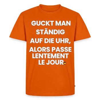 Germano-Français-Rime 2 (Ver. A) - T-shirt Premium bio Homme - orange  - Devant - Nico (187cm)