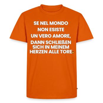 Italian-German-Rhyme 1 (Ver. A) - Men's Premium Organic T-Shirt - orange  - Front - Nico (187cm)