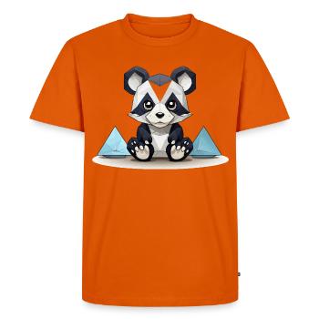 Panda low-poly aux montagnes de glace - T-shirt Premium bio Homme - orange  - Devant - Nico (187cm)